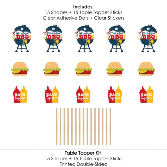 Big Dot of Happiness Missed You BBQ - Backyard Summer Picnic Party Centerpiece Sticks - Table Toppers - Set of 15 {7}
