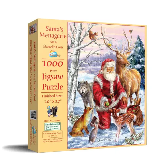 Sunsout Santa's Menagerie 1000 pc Christmas Jigsaw Puzzle 60661 {3}