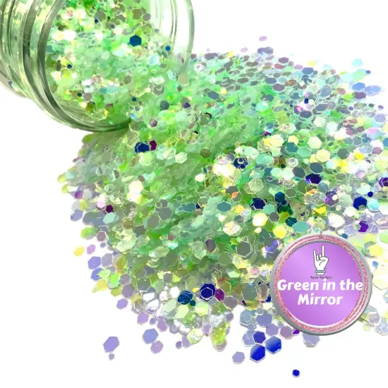 Green in the Mirror Premium Pixie for Poxy Chunky Glitter Mix {1}