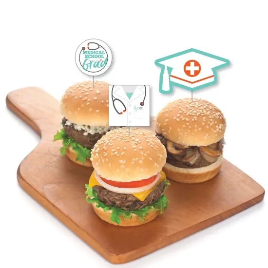 Big Dot of Happiness Medical School Grad - Dessert Cupcake Toppers - Doctor Graduation Party Clear Treat Picks - Set of 24 {4}