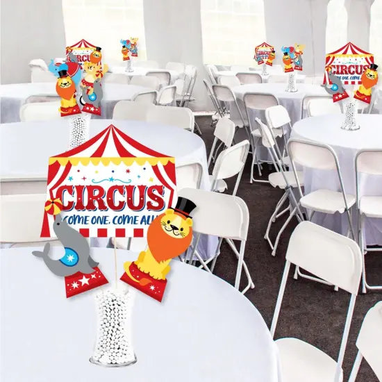 Big Dot of Happiness Carnival - Step Right Up Circus - Carnival Themed Party Centerpiece Sticks - Showstopper Table Toppers - 35 Pieces {3}