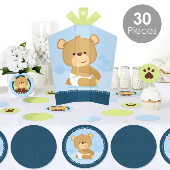 Big Dot of Happiness Baby Boy Teddy Bear - Baby Shower Decor and Confetti - Terrific Table Centerpiece Kit - Set of 30 {3}