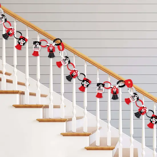 Big Dot of Happiness Ta-Da, Magic Show - 90 Chain Links and 30 Paper Tassels Decoration Kit - Magical Birthday Party Paper Chains Garland - 21 feet {3}