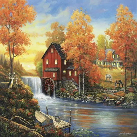 Sunsout Sunset at the Old Mill 500 pc Jigsaw Puzzle 62112 {1}