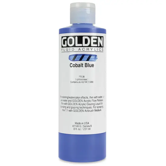 Golden Fluid Acrylics - Cobalt Blue, 8 oz bottle {2}