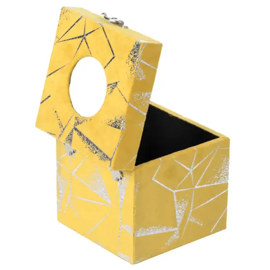 Velvet Modern Paper Facial Tissue Box Holder Yellow {6}