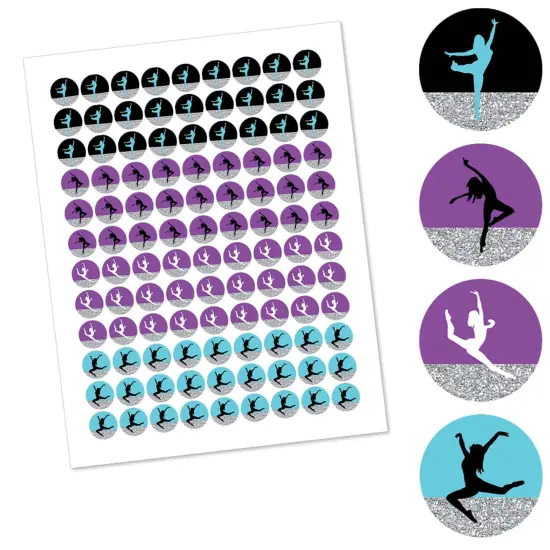 Big Dot of Happiness Must Dance to the Beat - Dance - Birthday Party Round Candy Sticker Favors - Labels Fits Chocolate Candy (1 Sheet of 108) {3}