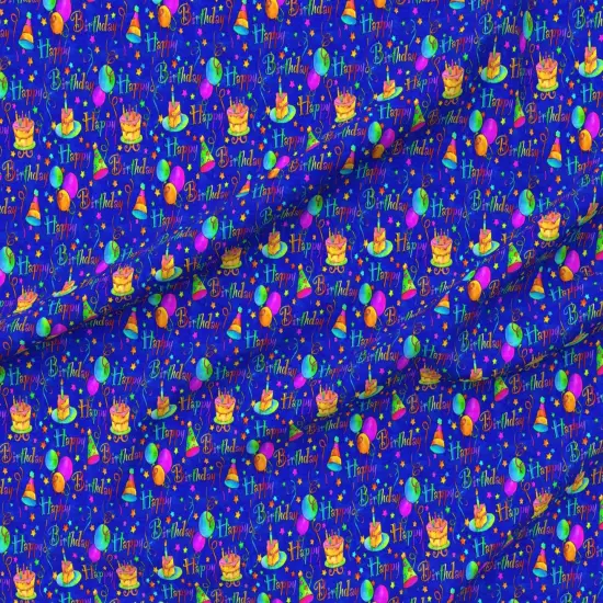 Various Fabrics by the Yard or Fat Quarter Kids, Birthday Party, Happy Birthday, Rainbow, Cake, Balloons, Children, Streamers, Multi Colored Custom Printed Fabric by Spoonflower {6}