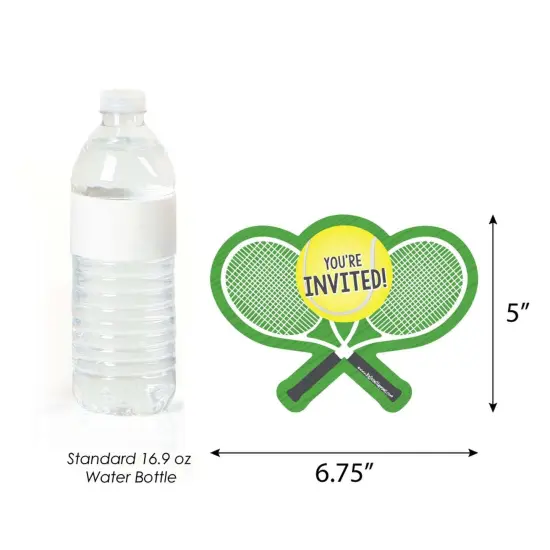 Big Dot of Happiness You Got Served - Tennis - Shaped Fill-in Invites - Baby Shower or Tennis Birthday Party Invite Cards with Envelopes - Set of 12 {6}