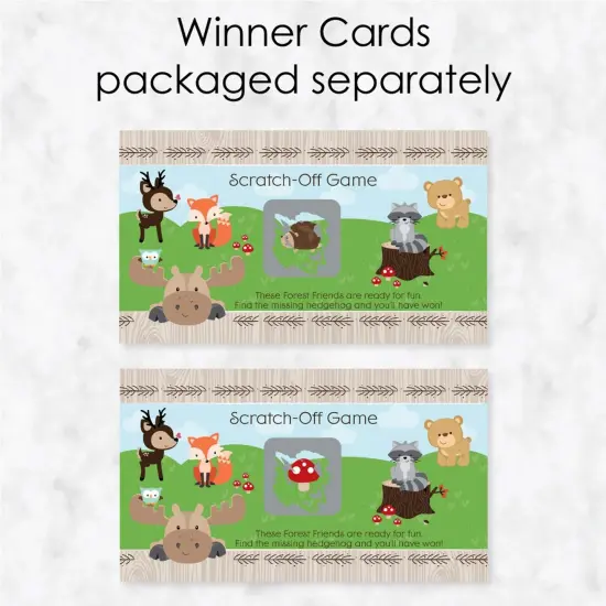 Big Dot of Happiness Woodland Creatures - Baby Shower or Birthday Party Game Scratch Off Cards - 22 Count {4}