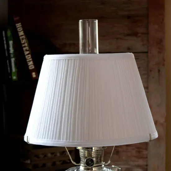 Aladdin 14" White Cloth Pleated Lamp Shade #N110W {3}