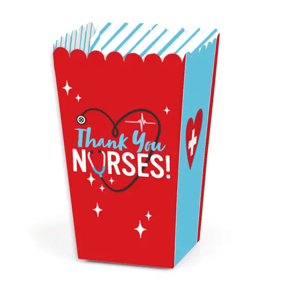 Thank You Nurses - Nurse Appreciation Week Favor Popcorn Treat Boxes - Set of 12 {1}