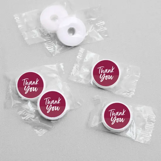 Big Dot of Happiness Burgundy Elegantly Simple - Guest Party Favors Round Candy Sticker Favors - Labels Fits Chocolate Candy (1 sheet of 108) {4}