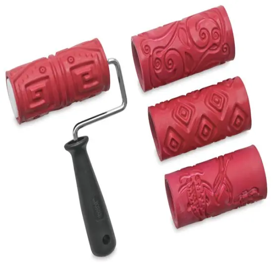 Amaco Clay Texture Rollers - Set of 4, 4.25", Style 2 {1}
