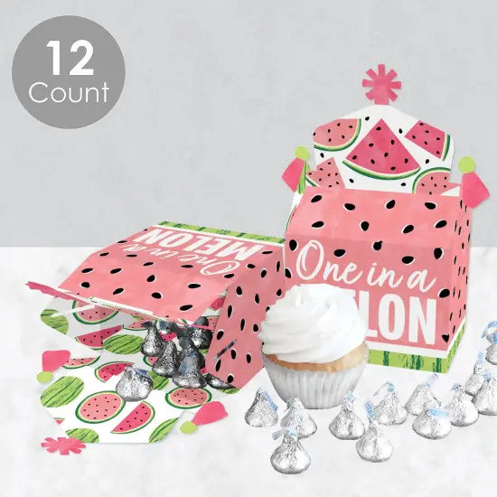 Big Dot of Happiness Sweet Watermelon - Treat Box Party Favors - Fruit Party Goodie Gable Boxes - Set of 12 {4}