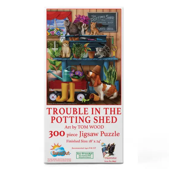 Sunsout Trouble in the Potting Shed 300 pc Jigsaw Puzzle 28937 {4}