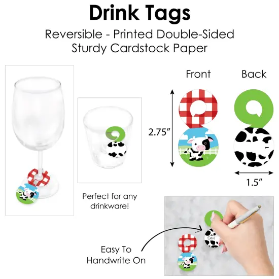 Big Dot of Happiness Farm Animals - Barnyard Baby Shower or Birthday Party Paper Charger and Table Decorations - Chargerific Kit - Place Setting for 8 {7}