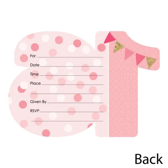 Big Dot of Happiness Sweet 16 - 16th Birthday - Shaped Fill-in Invitations - 16th Birthday Party Invitation Cards with Envelopes - Set of 12 {4}