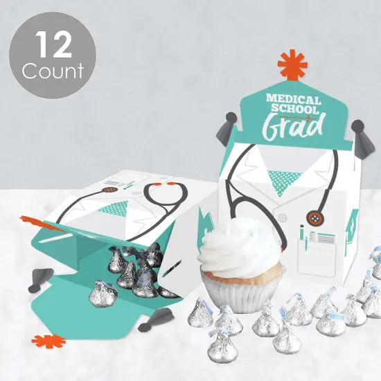 Big Dot of Happiness Medical School Grad - Treat Box Party Favors - Doctor Graduation Party Goodie Gable Boxes - Set of 12 {4}