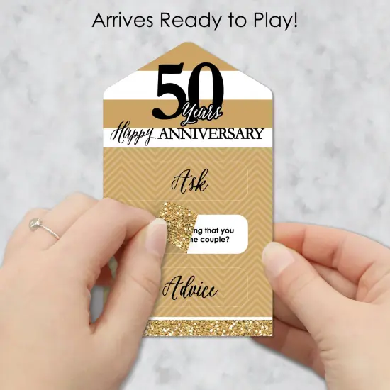 Big Dot of Happiness We Still Do - 50th Wedding Anniversary - Anniversary Party Game Pickle Cards - Advice Conversation Starters Pull Tabs - Set of 12 {3}