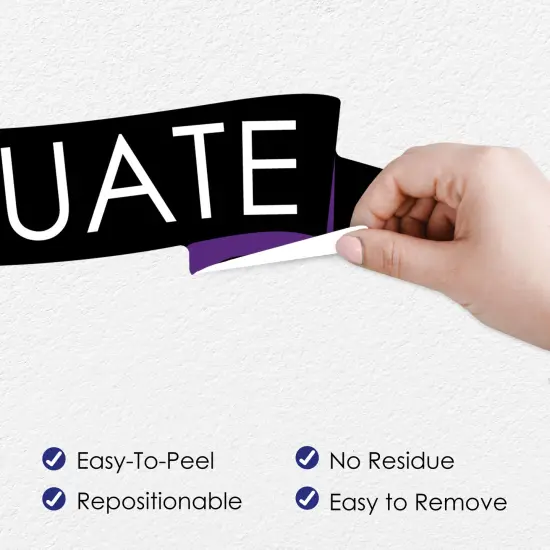 Big Dot of Happiness Purple Graduation Party Photo Backdrop - Wall Decals {4}