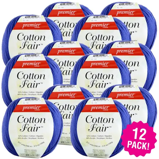 Multipack of 12 - Premier Yarns Cotton Fair Solid Yarn-Blue Iris {1}