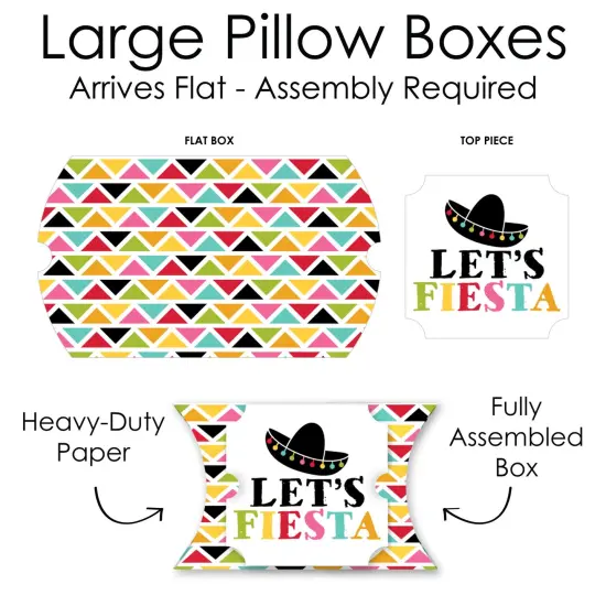 Big Dot of Happiness Let's Fiesta - Favor Gift Boxes - Fiesta Large Pillow Boxes - Set of 12 {7}