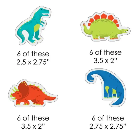 Big Dot of Happiness Roar Dinosaur - DIY Shaped Dino Mite T-Rex Baby Shower or Birthday Party Cut-Outs - 24 Count {3}