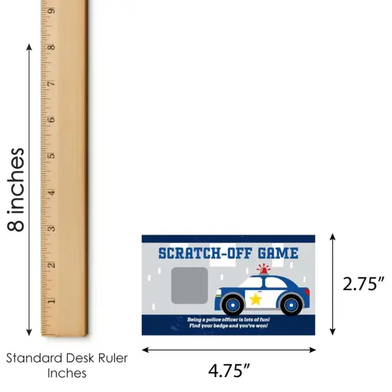 Big Dot of Happiness Calling All Units - Police - Cop Birthday Party or Baby Shower Game Scratch Off Cards - 22 Count {7}