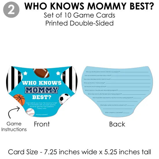 Big Dot of Happiness Go, Fight, Win - Sports - 4 Baby Shower Games - 10 Cards Each - Gamerific Bundle {7}