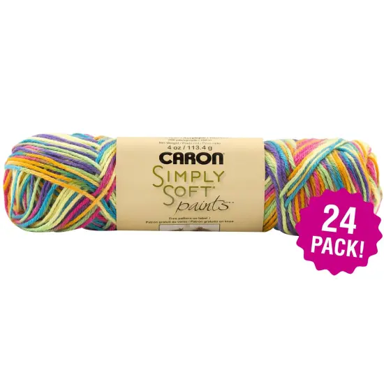 Multipack of 24 - Caron Simply Soft Paints Yarn-Rainbow Bright {1}