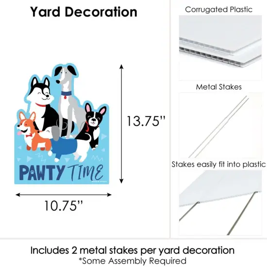 Big Dot of Happiness Pawty Like a Puppy - Outdoor Lawn Sign - Dog Baby Shower or Birthday Party Yard Sign - 1 Piece {7}