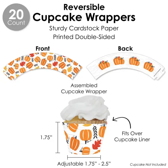 Big Dot of Happiness Fall Pumpkin - Halloween or Thanksgiving Party Favors and Cupcake Kit - Fabulous Favor Party Pack - 100 Pieces {6}