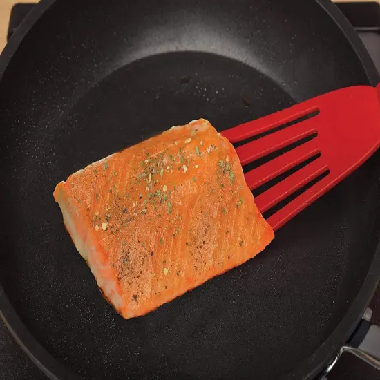 Maine Man Angled Fish Turner Slotted Spatula Silicone Stainless Steel 11" Red {5}