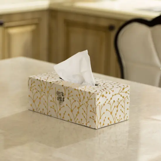 Velvet Modern Paper Facial Tissue Box Holder Yellow {8}