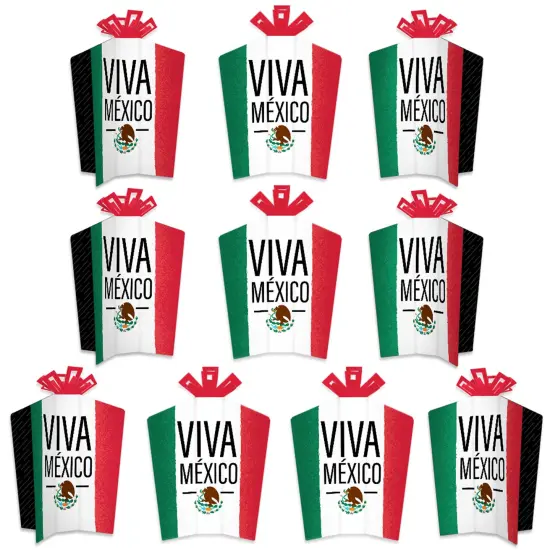 Big Dot of Happiness Viva Mexico - Table Decorations - Mexican Independence Day Party Fold and Flare Centerpieces - 10 Count {1}