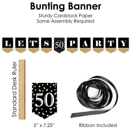 Big Dot of Happiness Adult 50th Birthday - Gold - Birthday Party Supplies Decoration Kit - Decor Galore Party Pack - 51 Pieces {7}