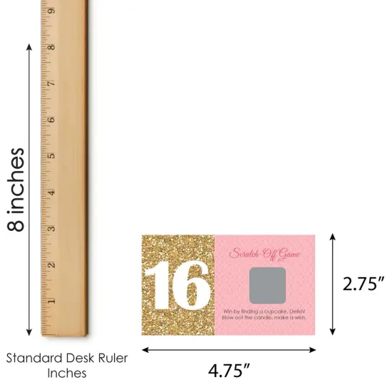 Big Dot of Happiness Sweet 16 - 16th Birthday Party Game Scratch Off Cards - 22 Count {7}