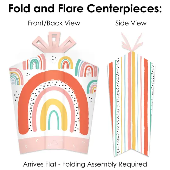 Big Dot of Happiness Hello Rainbow - Boho Baby Shower and Birthday Party Decor and Confetti - Terrific Table Centerpiece Kit - Set of 30 {6}