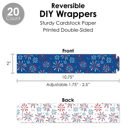 Big Dot of Happiness Firecracker 4th of July -Party Favors and Cupcake Kit - Fabulous Favor Party Pack - 100 Pieces {4}