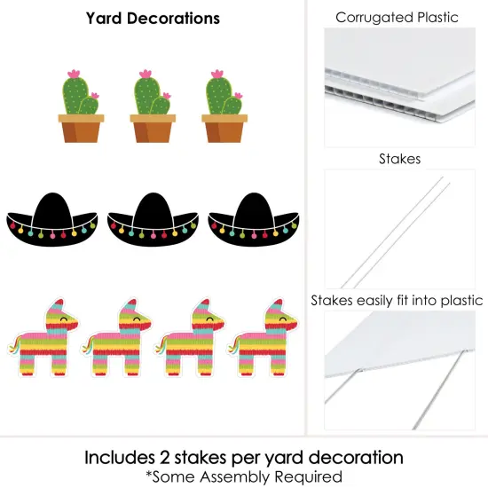 Big Dot of Happiness Let's Fiesta - Pinata, Cactus and Sombrero Lawn Decorations - Outdoor Fiesta Party Yard Decorations - 10 Piece {7}