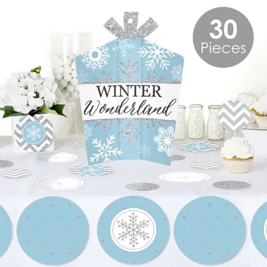 Big Dot of Happiness Winter Wonderland - Snowflake Holiday Party and Winter Wedding Decor and Confetti - Terrific Table Centerpiece Kit - Set of 30 {3}