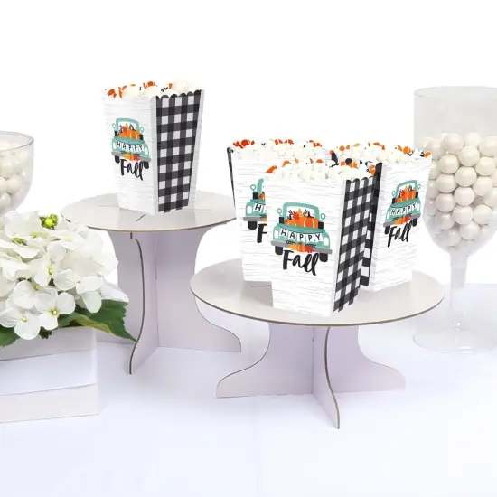Big Dot of Happiness Happy Fall Truck - Harvest Pumpkin Party Favor Popcorn Treat Boxes - Set of 12 {4}