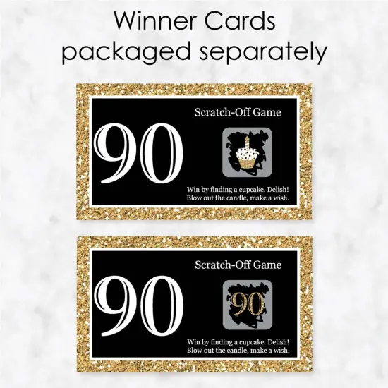 Big Dot of Happiness Adult 90th Birthday - Gold - Birthday Party Game Scratch Off Cards - 22 Count {4}
