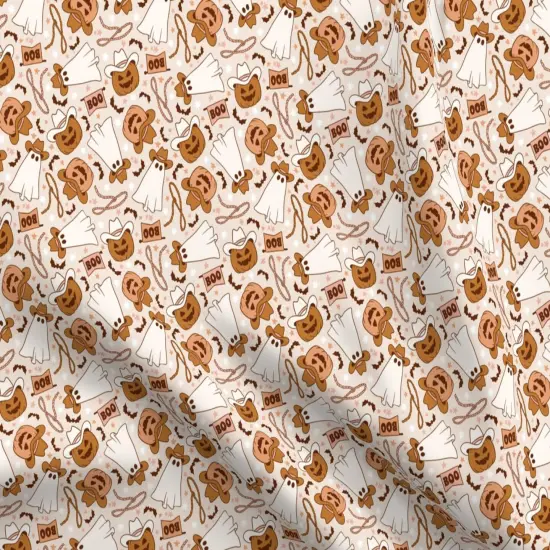 Various Fabrics by the Yard or Fat Quarter Cowboy Halloween Spooky Pumpkin Vintage Retro Western Fall Custom Printed Fabric by Spoonflower {5}