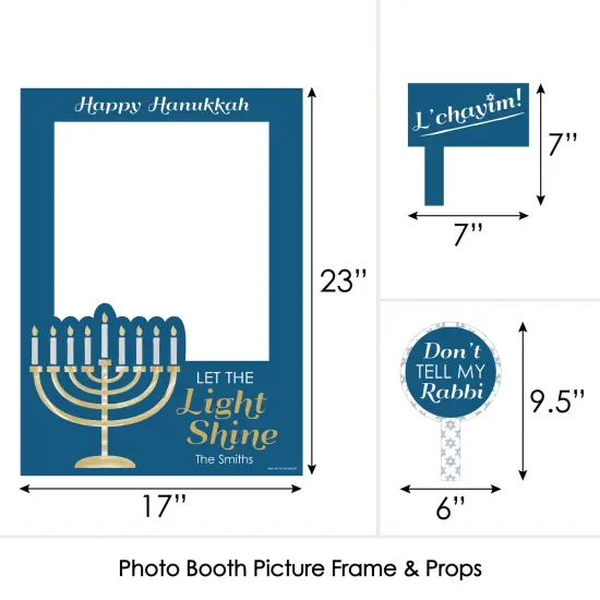 Big Dot of Happiness Happy Hanukkah - Chanukah Party Selfie Photo Booth Picture Frame and Props - Printed on Sturdy Material {6}