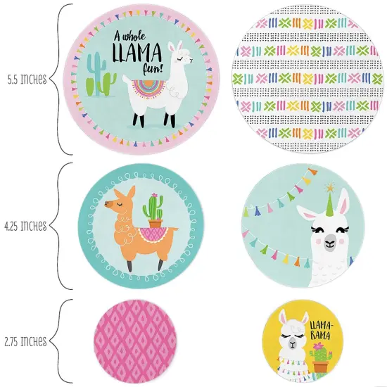 Big Dot of Happiness Whole Llama Fun - Llama Fiesta Baby Shower or Birthday Party Giant Circle Confetti - Party Decorations - Large Confetti 27 Count {3}