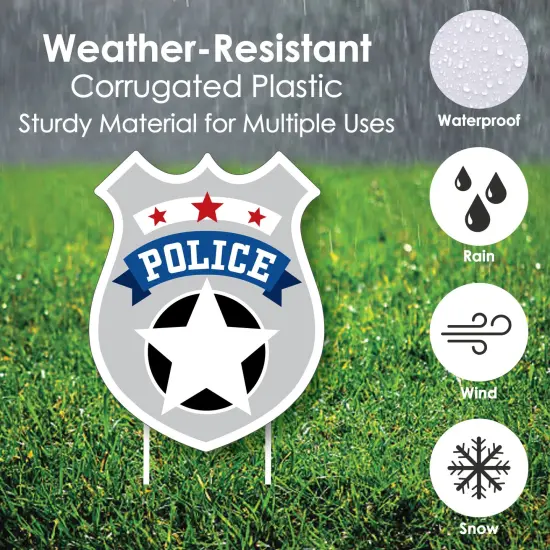Big Dot of Happiness Calling All Units - Police - Yard Sign and Outdoor Lawn Decorations - Cop Birthday Party or Baby Shower Yard Signs - Set of 8 {4}