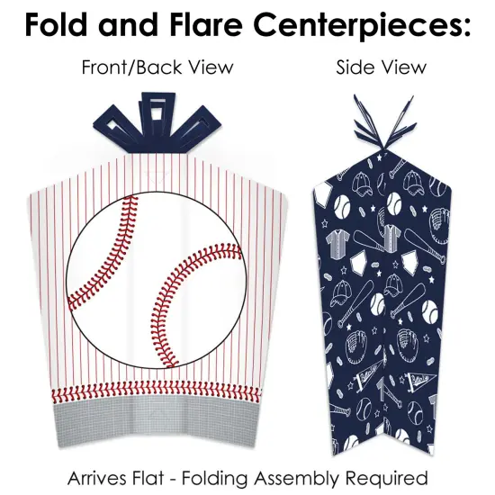 Big Dot of Happiness Batter Up - Baseball - Baby Shower or Birthday Party Decor and Confetti - Terrific Table Centerpiece Kit - Set of 30 {6}