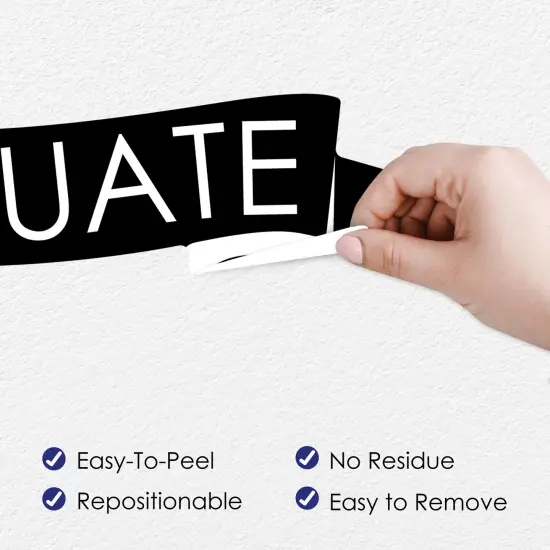 Big Dot of Happiness Black and White Graduation Party Photo Backdrop - Wall Decals {4}